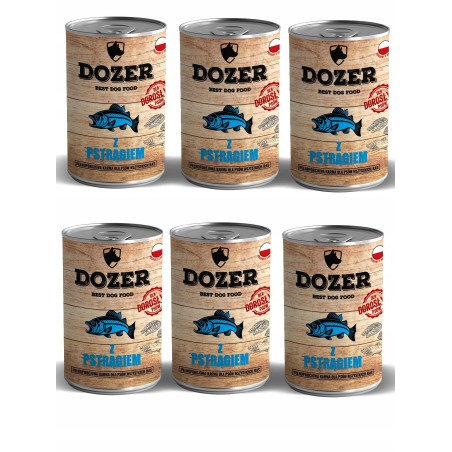Dozer Premium mokra karma dla psa bogata w pstrąga 6 x 400g