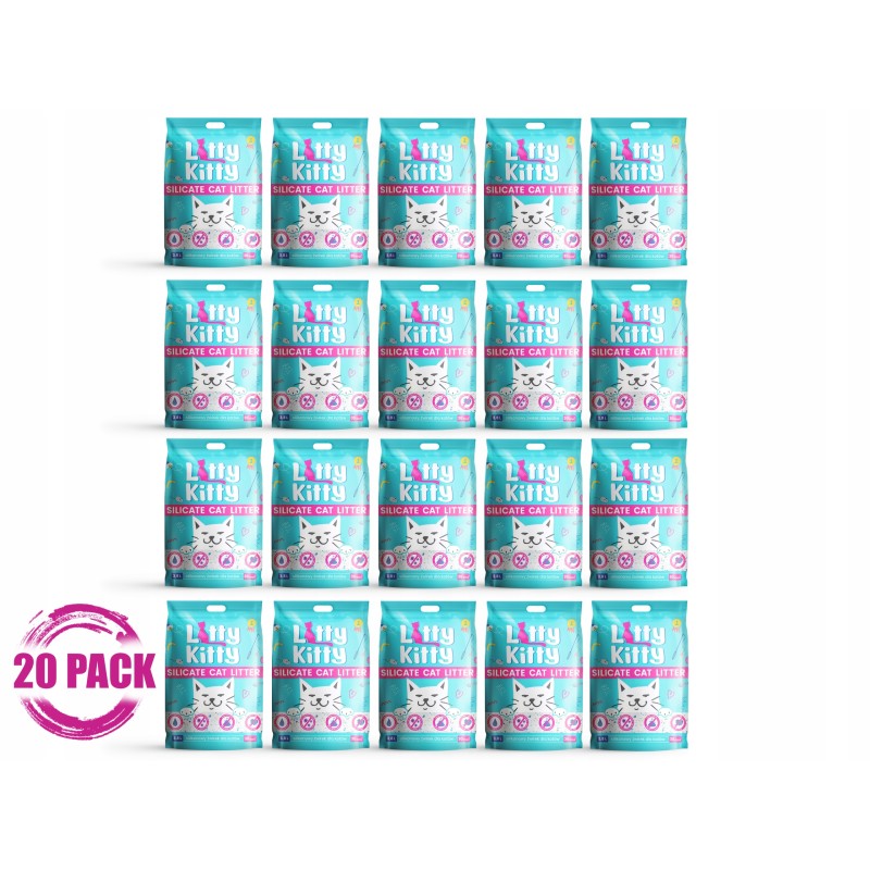 LITTY KITTY Silicate Żwirek Silikonowy dla kota 20 x 3,8 l Premium