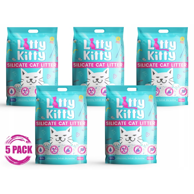 LITTY KITTY Silicate Żwirek Silikonowy dla kota 5 x 3,8 l Premium
