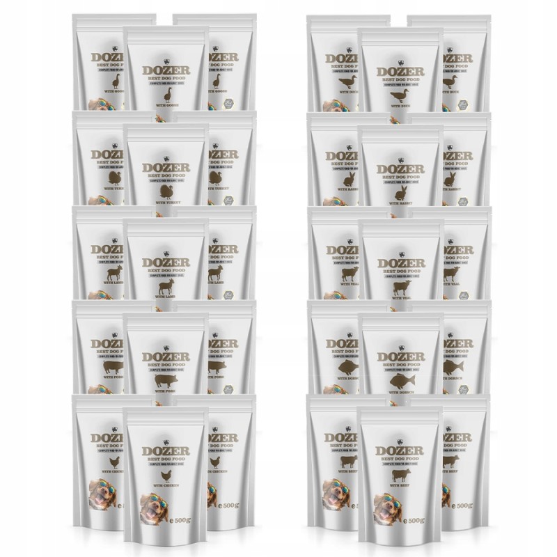 Dozer Mokra karma Mix smaków Classic 30 x 500 g