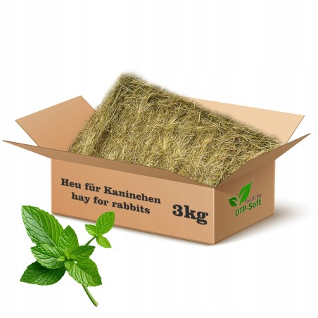 Naturalne sianko z miętą dla królika gryzoni siano świeże naturalne 3kg
