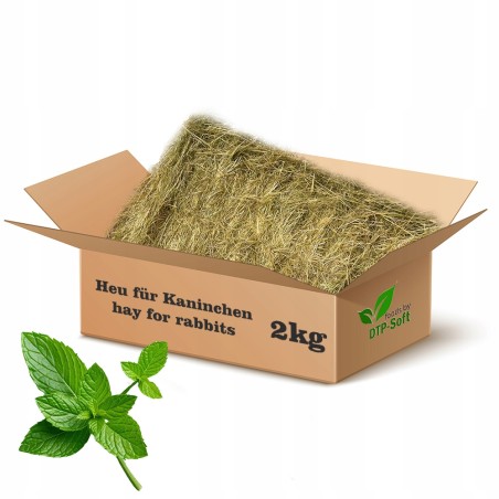 Naturalne sianko z miętą dla królika gryzoni siano świeże naturalne 2kg