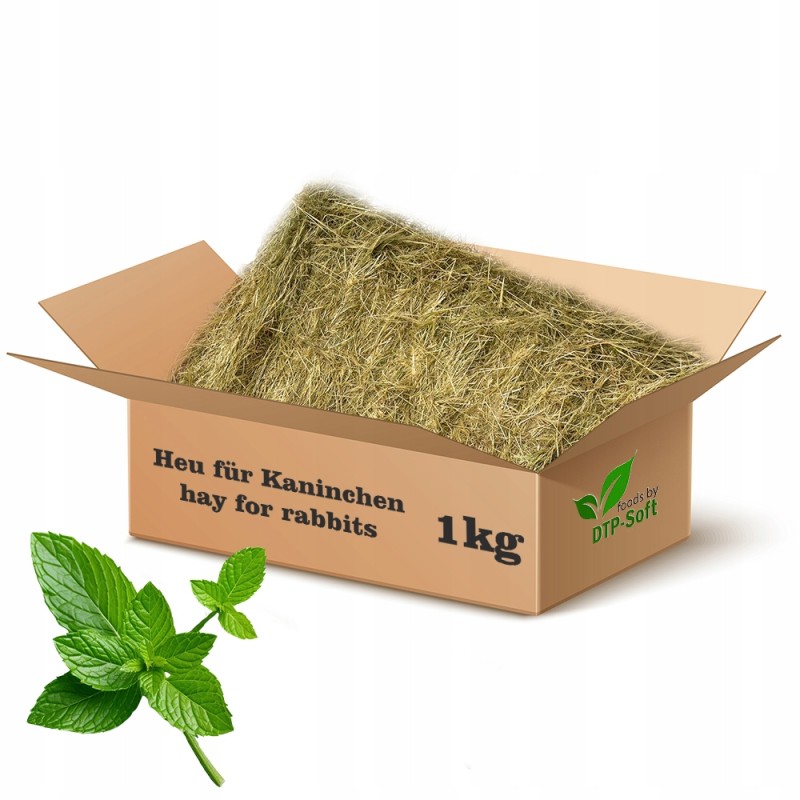 Naturalne sianko z miętą dla królika gryzoni siano świeże naturalne 1kg