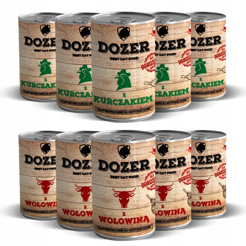 Dozer mokra karma dla psa mix smaków 10 x 800g