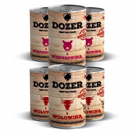 DOZER Premium dla Kota z wieprzowiną 6 x 400g puszka