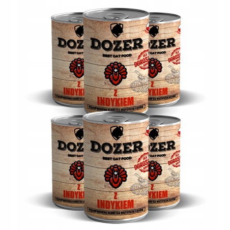 DOZER Premium dla Kota z Indykiem 6 x 400g puszka