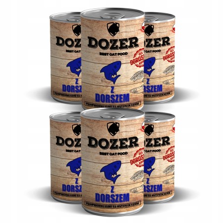 DOZER Premium dla Kota z Dorszem 6 x 400g puszka Ryba