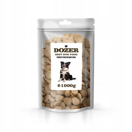 Dozer Karma Pełnoporcjowa Sucha dla Psów z Drobiem 1kg Premium