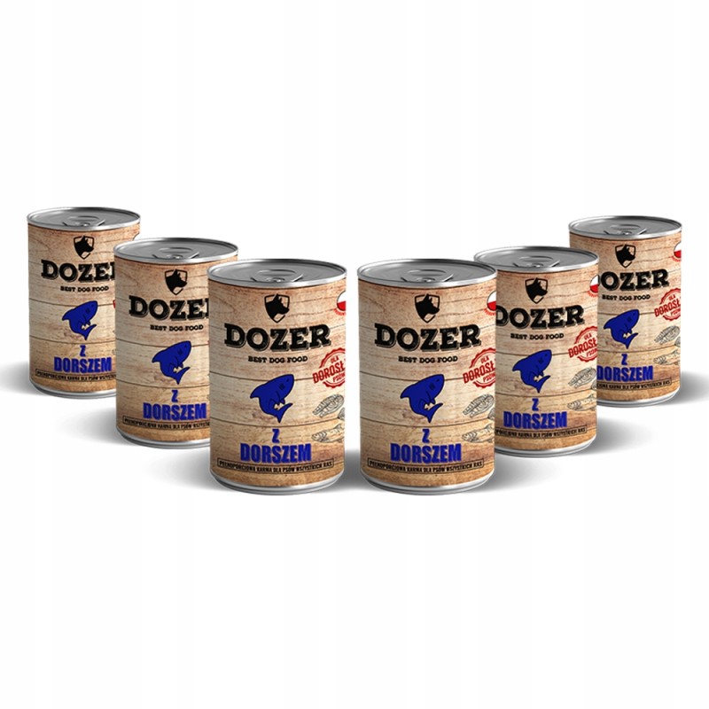 Dozer mokra karma dla psa dorsz 6x400g