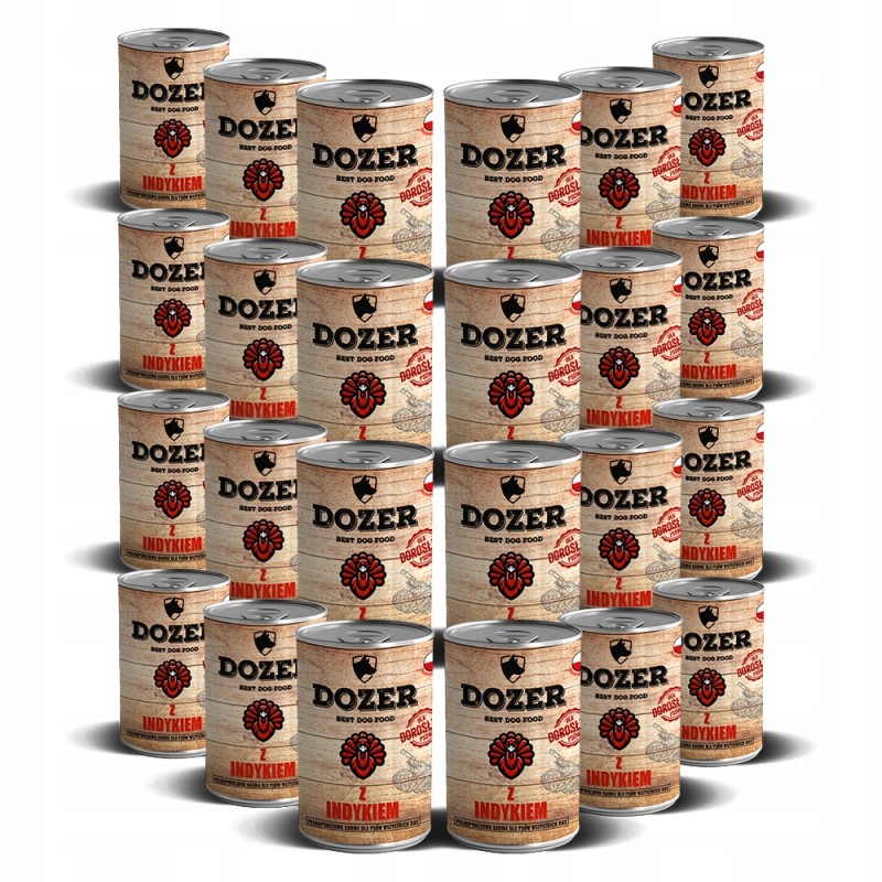 Dozer mokra karma dla psa indyk 24x400g
