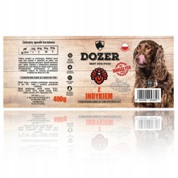Dozer mokra karma dla psa indyk 24x400g