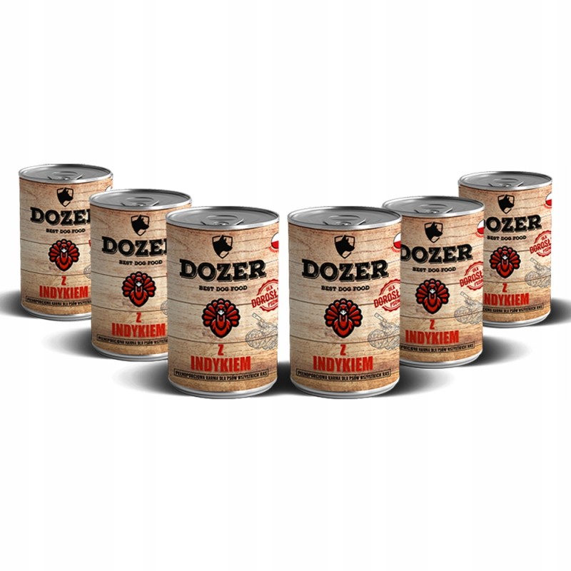 Dozer mokra karma dla psa indyk 6x400g