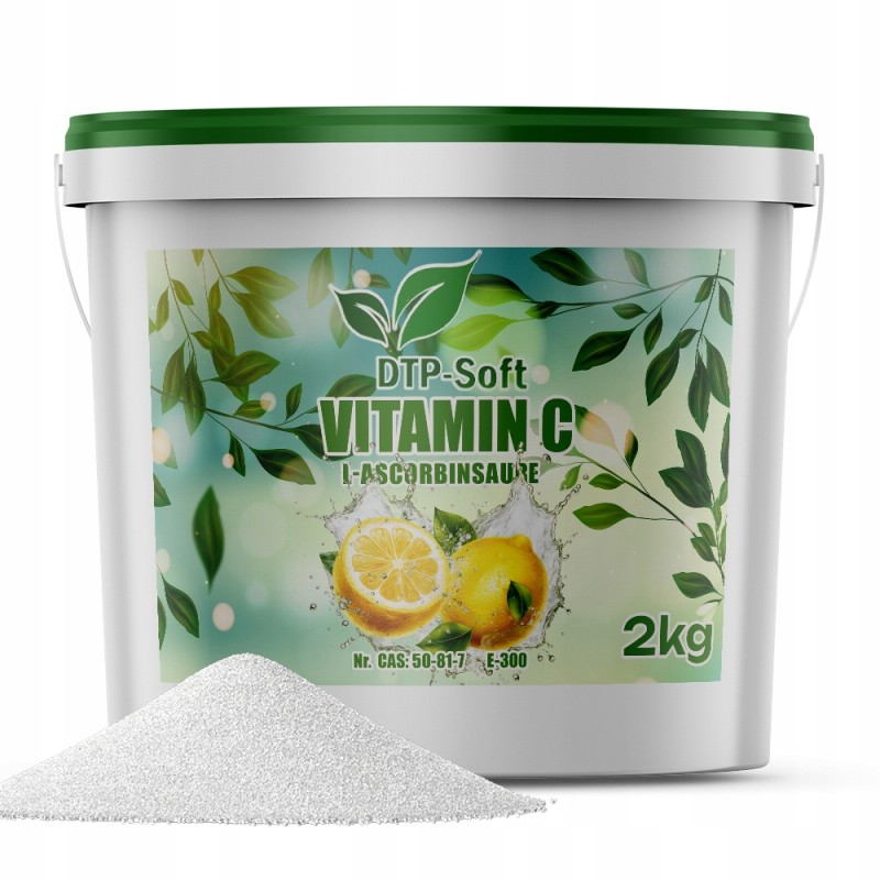 2kg WITAMINA C 2000 g KWAS L-ASKORBINOWY CZDA 100% czysta Wiaderko 2 kg