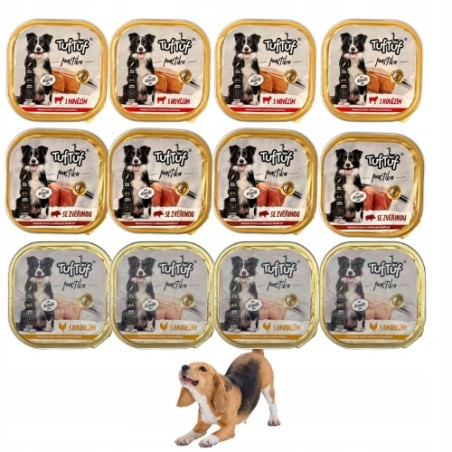 MOKRA KARMA DLA PSA TUFTUF TACKA PASZTET ZESTAW MIX SMAKÓW 24x300G