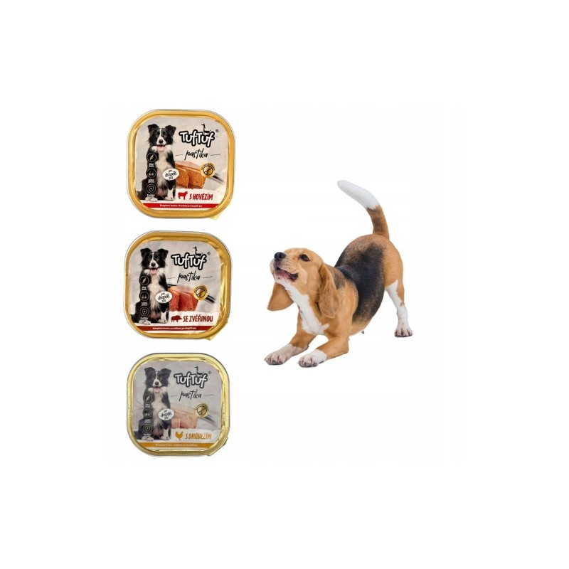 MOKRA KARMA DLA PSA TUFTUF TACKA PASZTET ZESTAW MIX SMAKÓW 6x300G