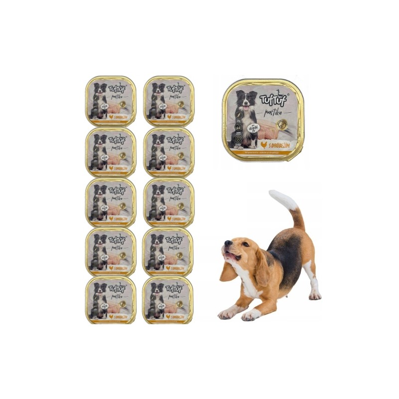 MOKRA KARMA DLA PSA TUFTUF TACKA PASZTET DRÓB 48x300G