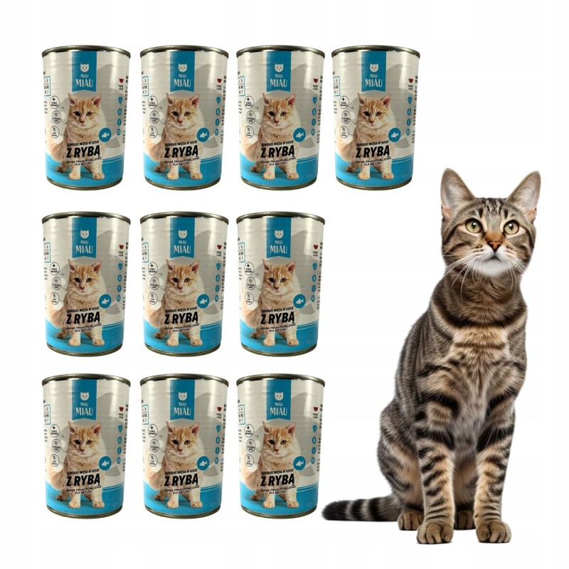 MOKRA KARMA DLA KOTA MIAU MIAU Z RYBĄ 60x415G