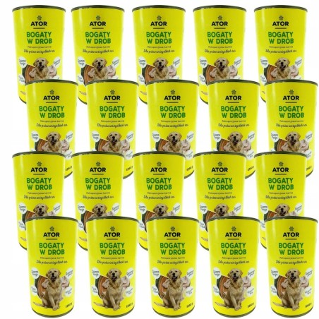 ATOR Mokra karma dla psa drób puszka zestaw 20x1250g