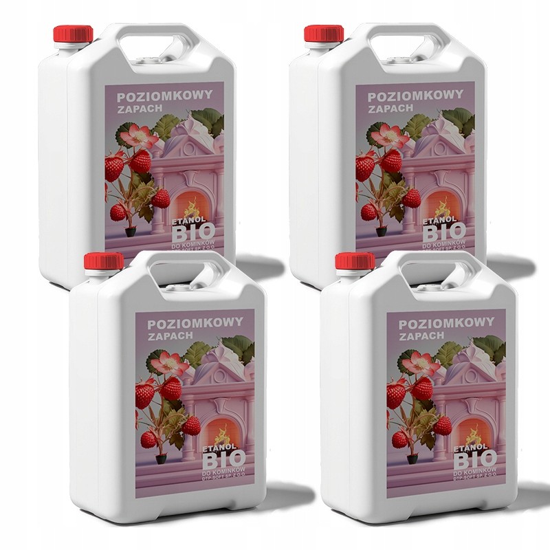 BIOETANOL BIOPALIWO do kominków zapach Poziomka 20L Poziomkowy