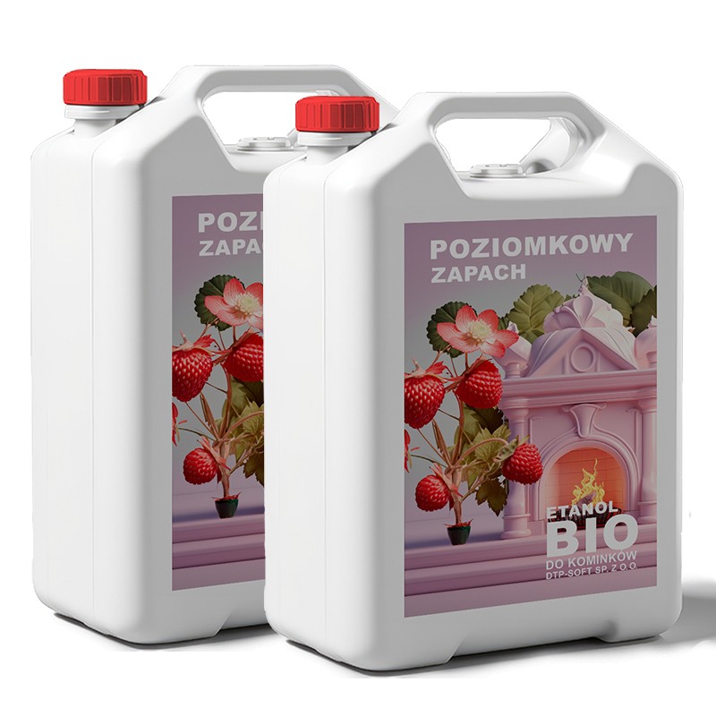 BIOETANOL BIOPALIWO do kominków zapach Poziomka 10L Poziomkowy