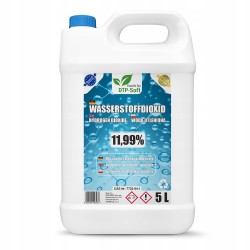 5L WODA UTLENIONA 12% NADTLENEK WODORU 12% WYBIELACZ 5 litrów