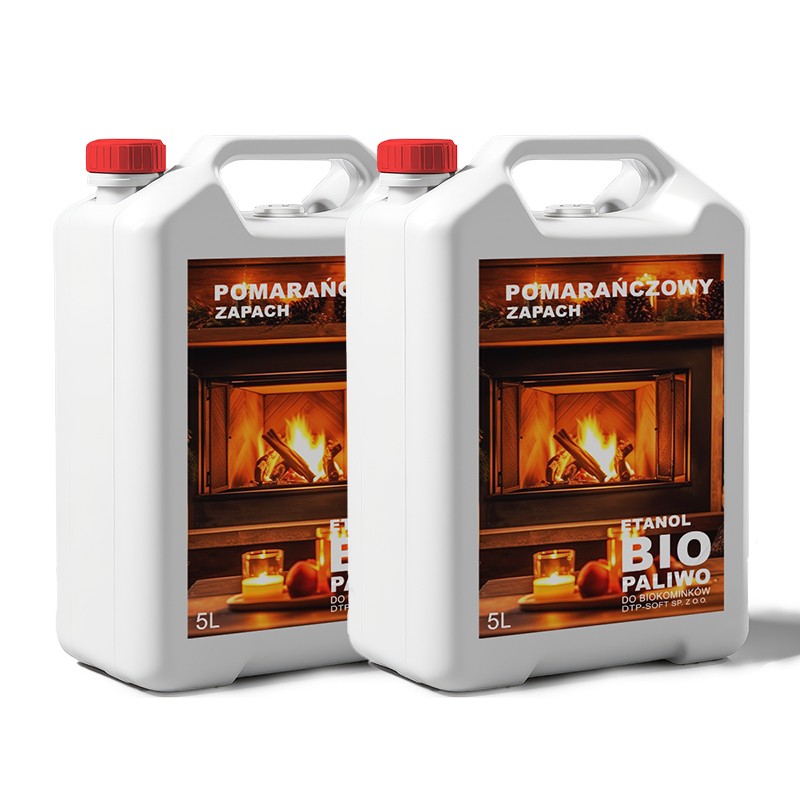 BIOETANOL BIOPALIWO do kominków pomarańcza 10L(2x5L)