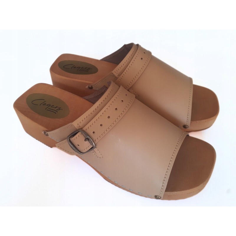 Chodaki drewniaki klapki skórzane obuwie Rozm 36