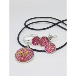 Landrynkowy Komplet biżuterii kolorowy połysk