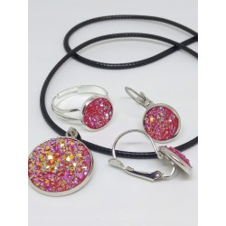 Landrynkowy Komplet biżuterii kolorowy połysk