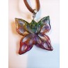 Naszyjnik z żywicy epoksydowej - tęczowy motyl