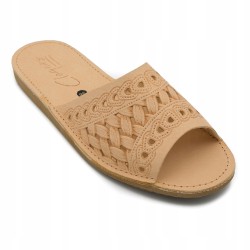 Wygodne Skórzane Pantofle Kapcie Rozmiar 40 EU