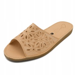 Wygodne Skórzane Pantofle Kapcie Rozmiar 36 EU