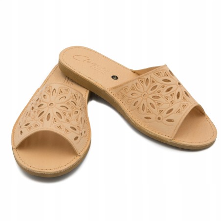 Wygodne Skórzane Pantofle Kapcie Rozmiar 41 EU