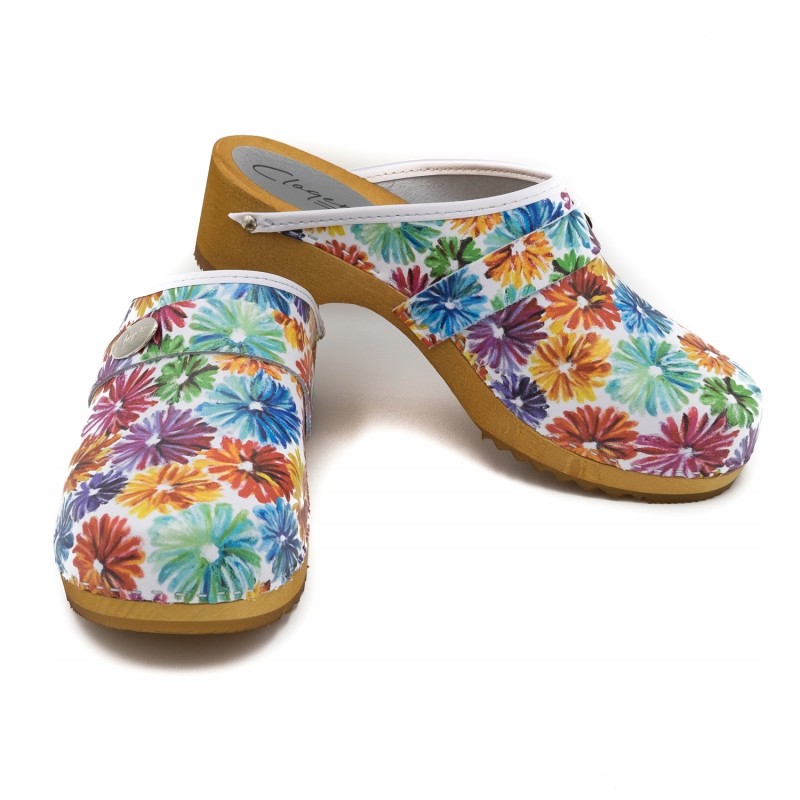 Chodaki drewniaki skórzane obuwie medyczne Clogers