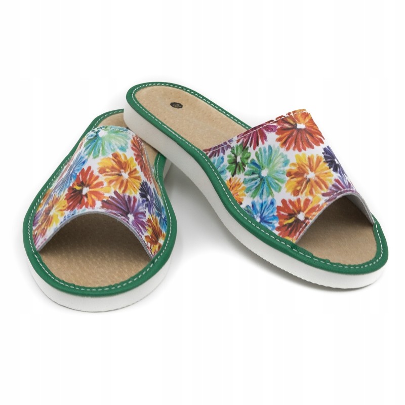 Wygodne Skórzane Pantofle Kapcie Rozmiar 40 EU