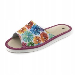 Wygodne Skórzane Pantofle Kapcie Rozmiar 39 EU