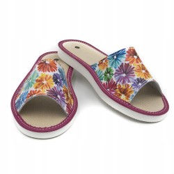 Wygodne Skórzane Pantofle Kapcie Rozmiar 41 EU