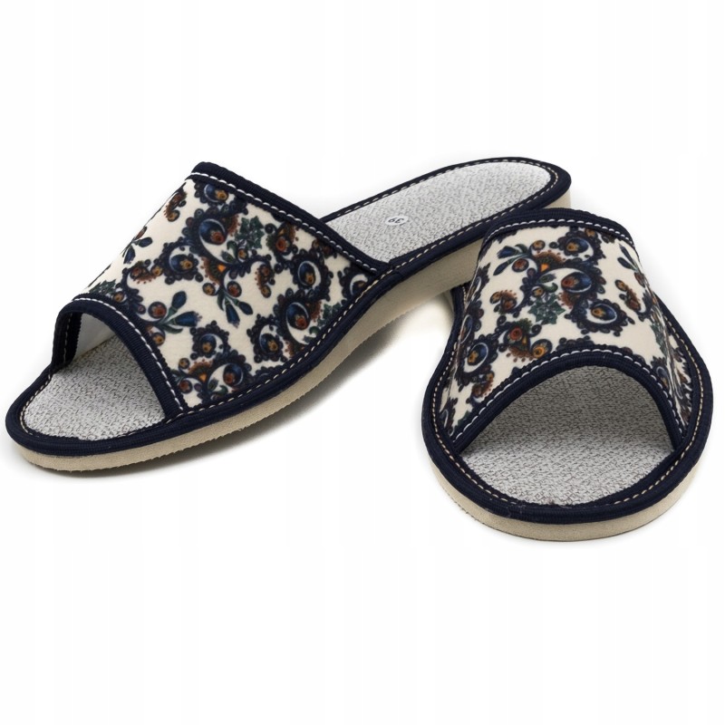 Wygodne Skórzane Pantofle Kapcie Rozmiar 38 EU