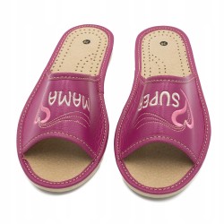 Wygodne Skórzane Pantofle Kapcie Rozmiar 36 EU