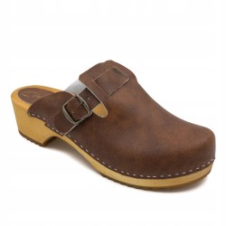 Chodaki drewniaki skórzane obuwie medyczne Clogers