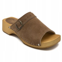 Chodaki drewniaki skórzane obuwie medyczne Clogers