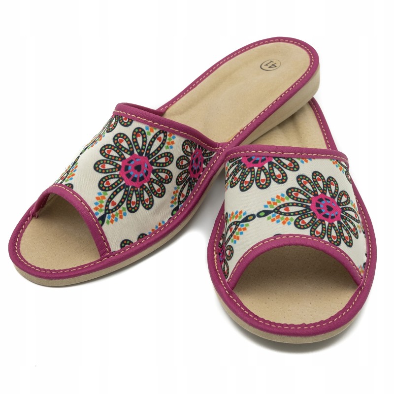 Wygodne Kapcie Skórzane Pantofle Góralskie 42