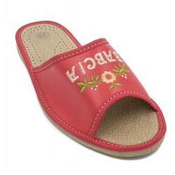 Wygodne Kapcie Skórzane Pantofle Super Babcia 40