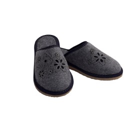 Wygodne Szare Pantofle Damskie roz.35