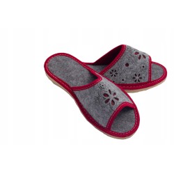 Wygodne Szare Pantofle Damskie roz.41