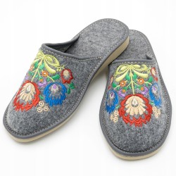 Wygodne Szare Pantofle Damskie roz.39