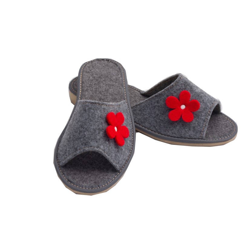 Wygodne Szare Pantofle Damskie roz.38