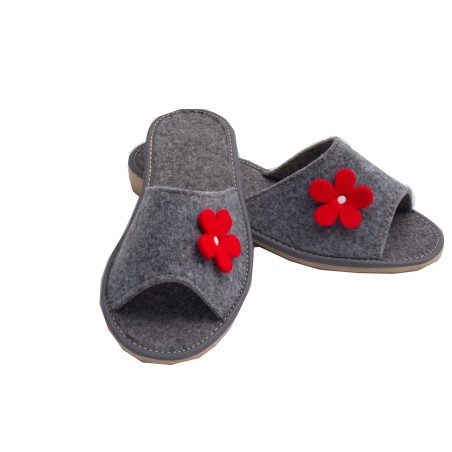 Wygodne Szare Pantofle Damskie roz.39