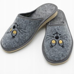 Wygodne Szare Pantofle...
