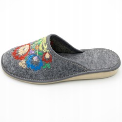 Wygodne Szare Pantofle Damskie roz.35